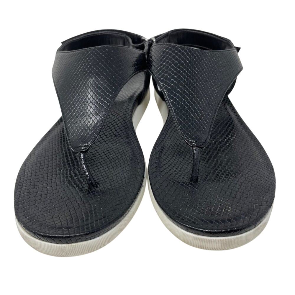 Naturalizer Black Faux Leather Thong Sandals Size 9M - Picture 3 of 11